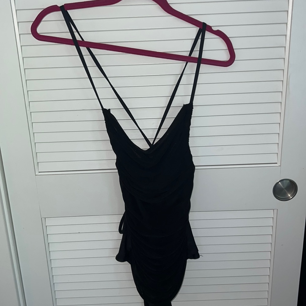 Black open back bodysuit